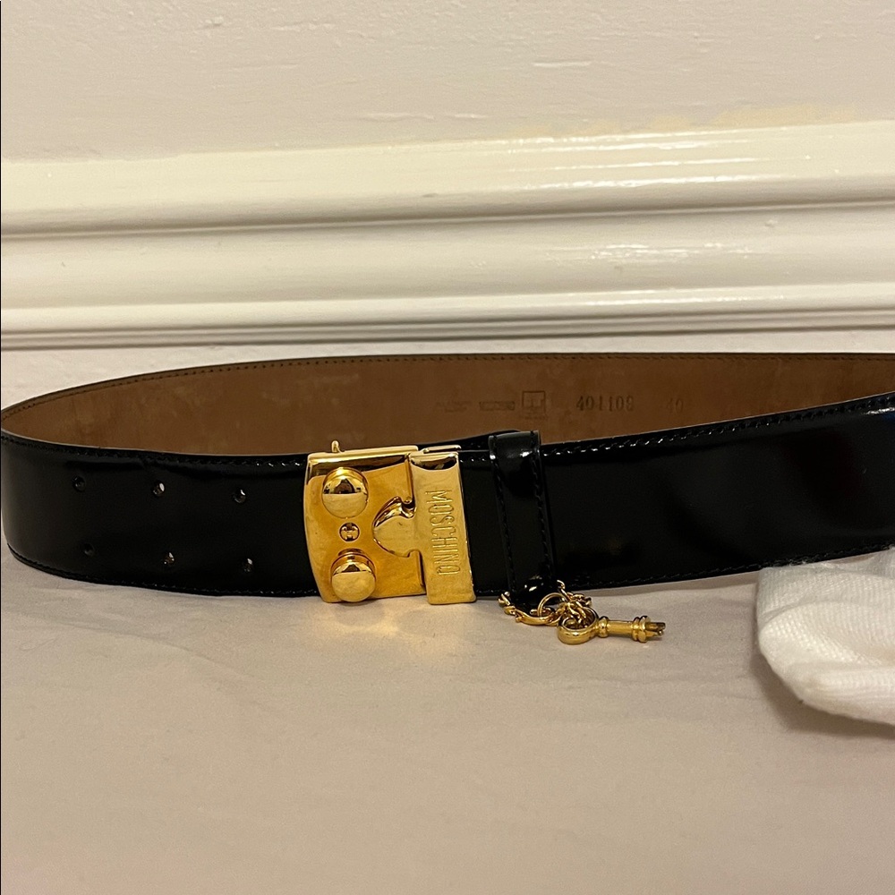 Moschino Black and Gold Belt